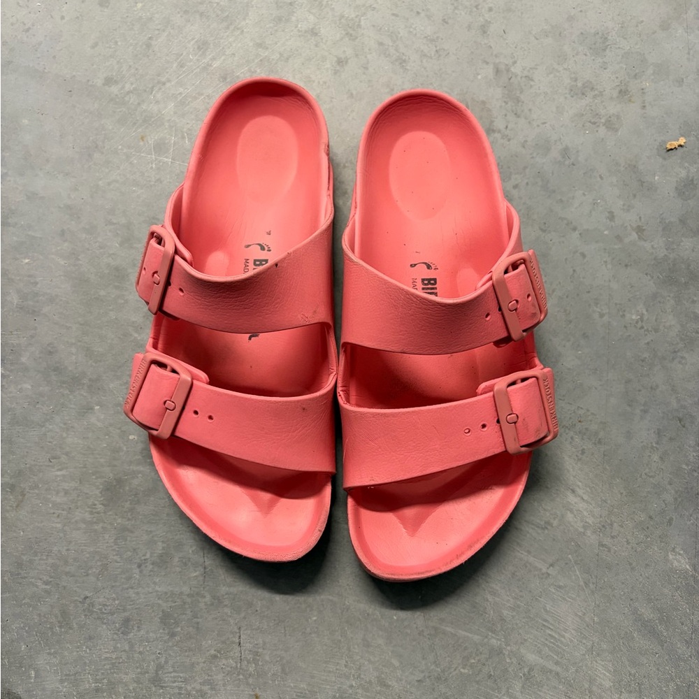 Coral Birkenstocks